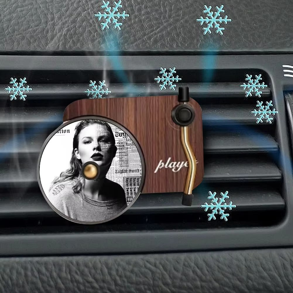 Car Air Freshener Kit Record Player Turntable Car Perfume Clip Vinyl Phonograph Air Vent Outlet Aromatherapy Clip Smell Diffuser